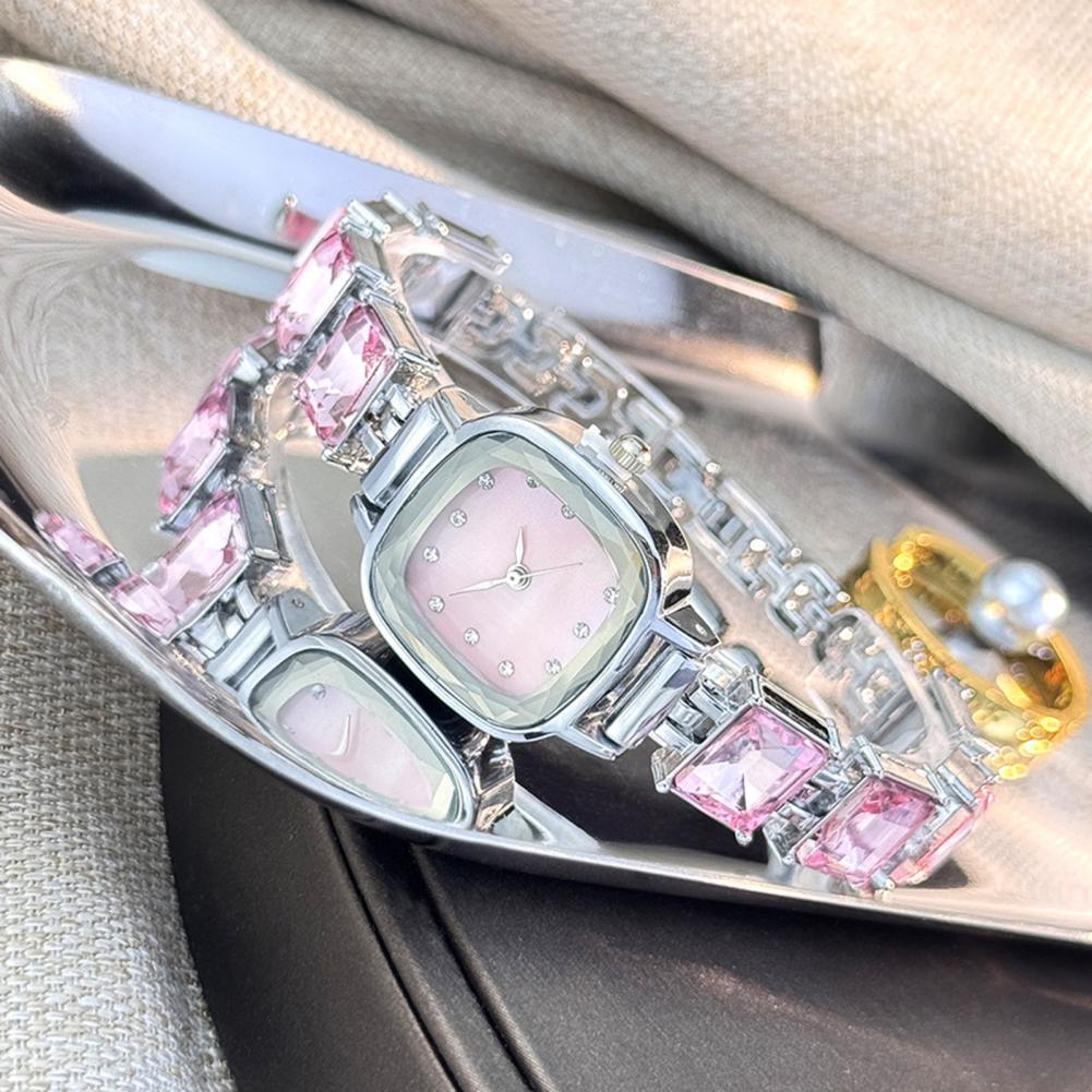 Quiet Luxury Watch - Sparkling Bracelet Watch Square Dial Women