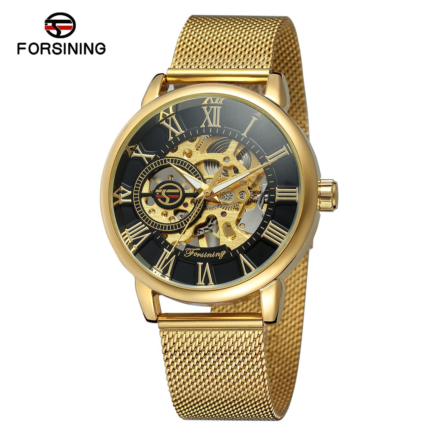 Luxury Watch Brands Logo - Forsining Top Brand Transparent Case Fashion
