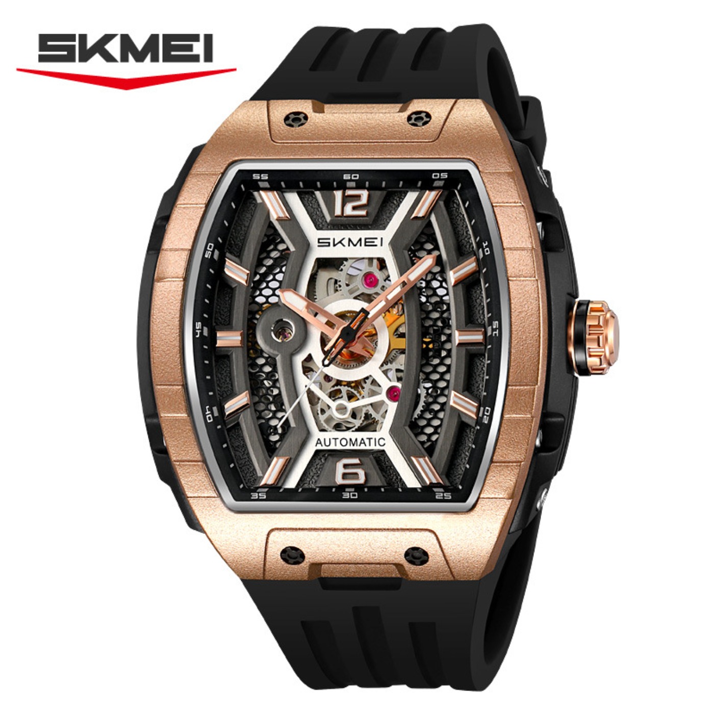 Rose Gold Tonneau Men's Automa - Luxury Watch Dial review and price
