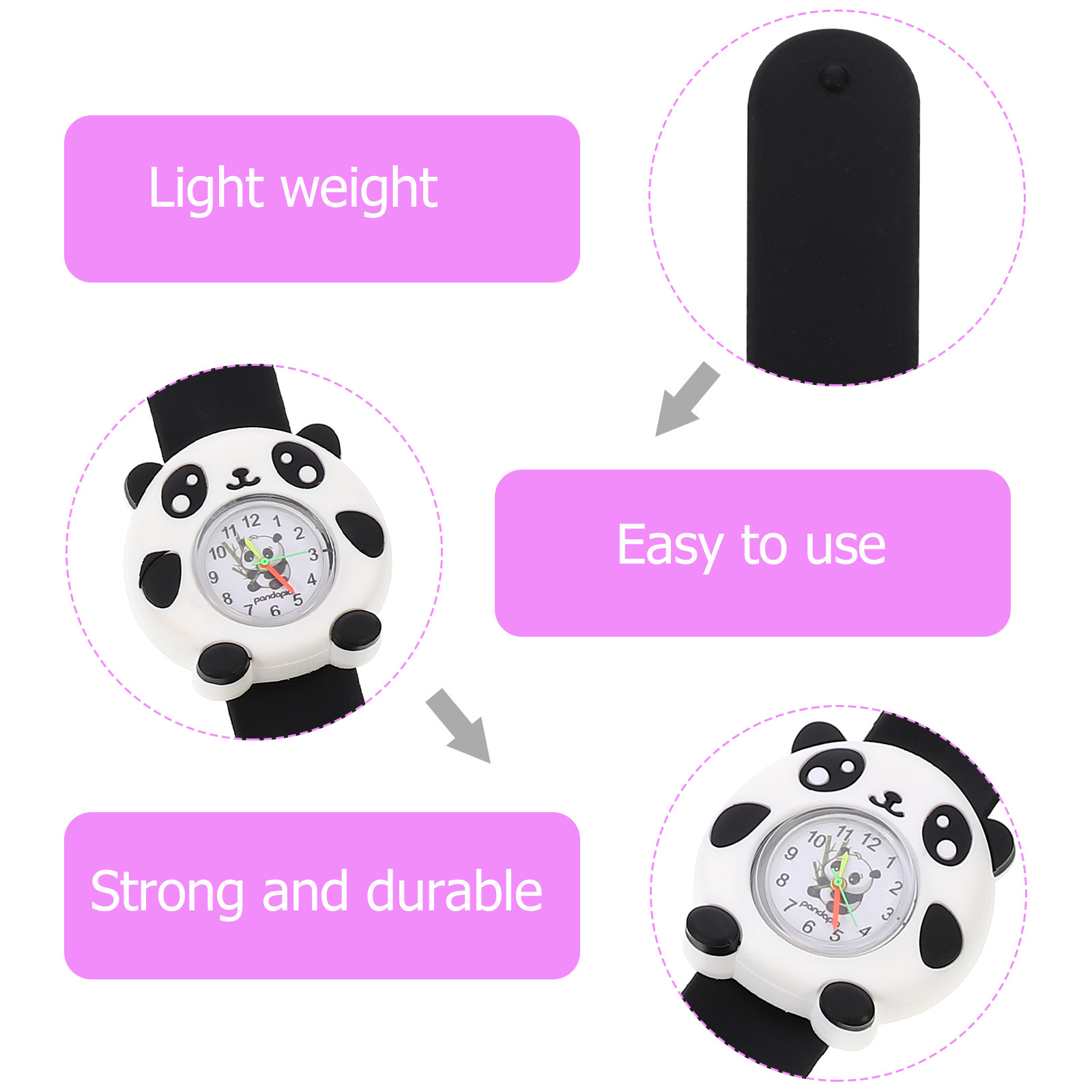 2Pcs Kids Watch Silicone Panda - Luxury Watch Kids review and price