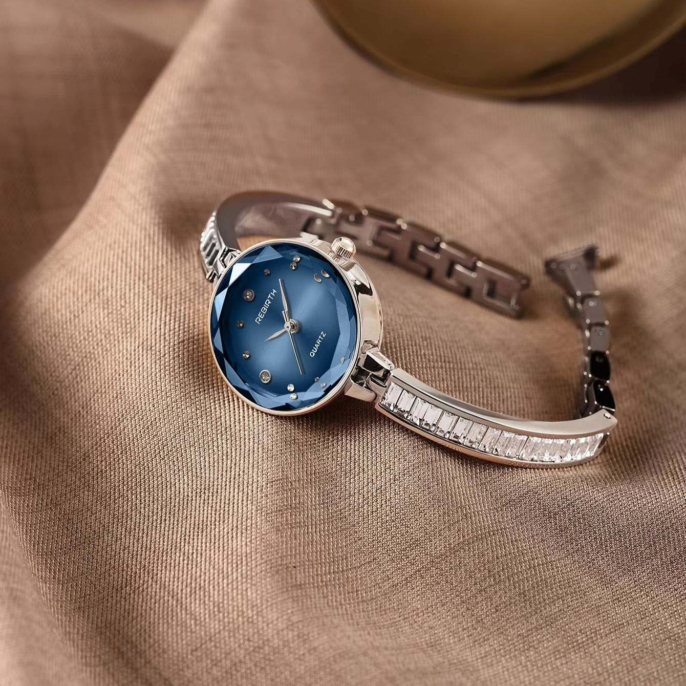 Light Luxury Cut Blue Glass Di - Quiet Luxury Watch review and price