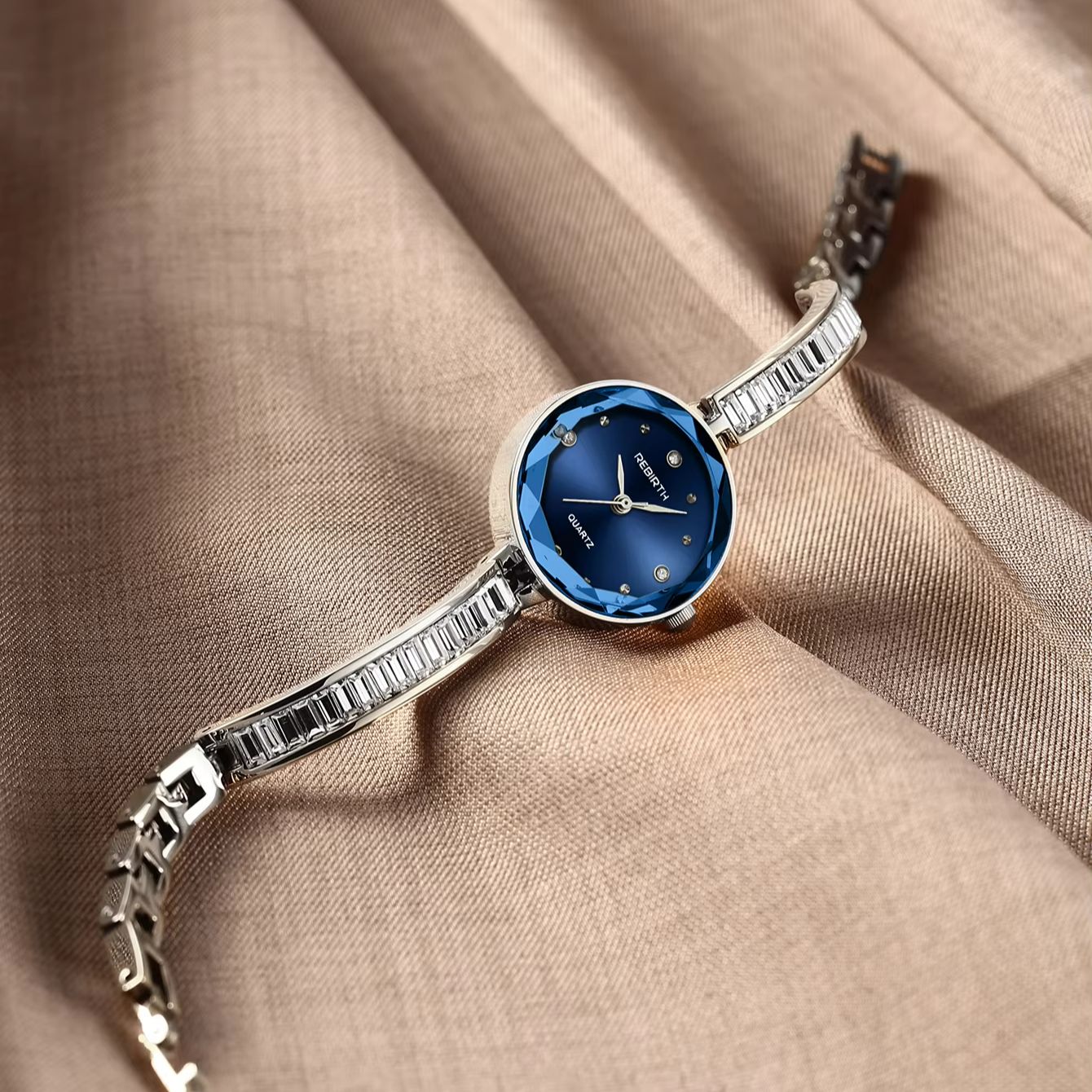 Light Luxury Cut Blue Glass Di - Quiet Luxury Watch review and price