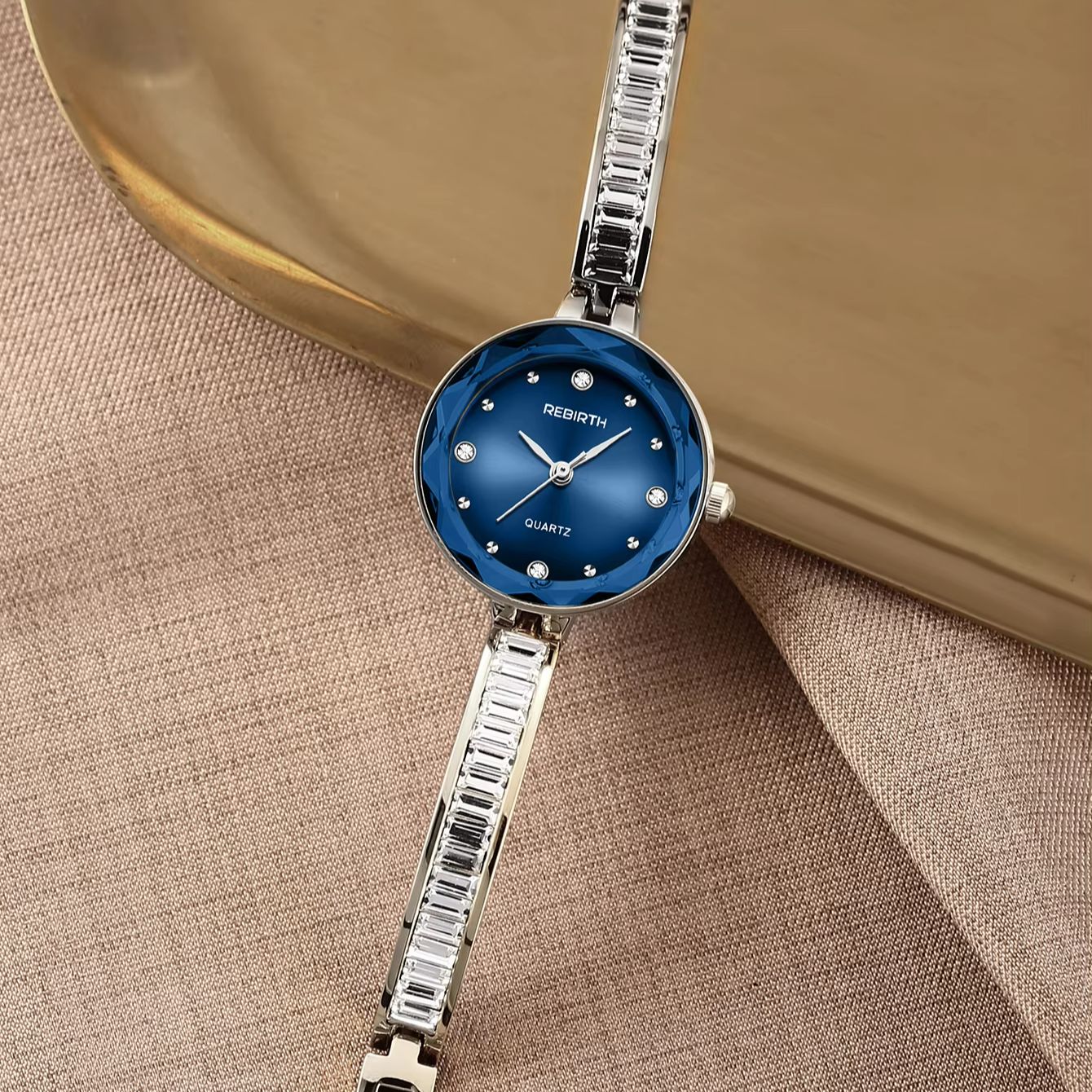 Light Luxury Cut Blue Glass Di - Quiet Luxury Watch review and price