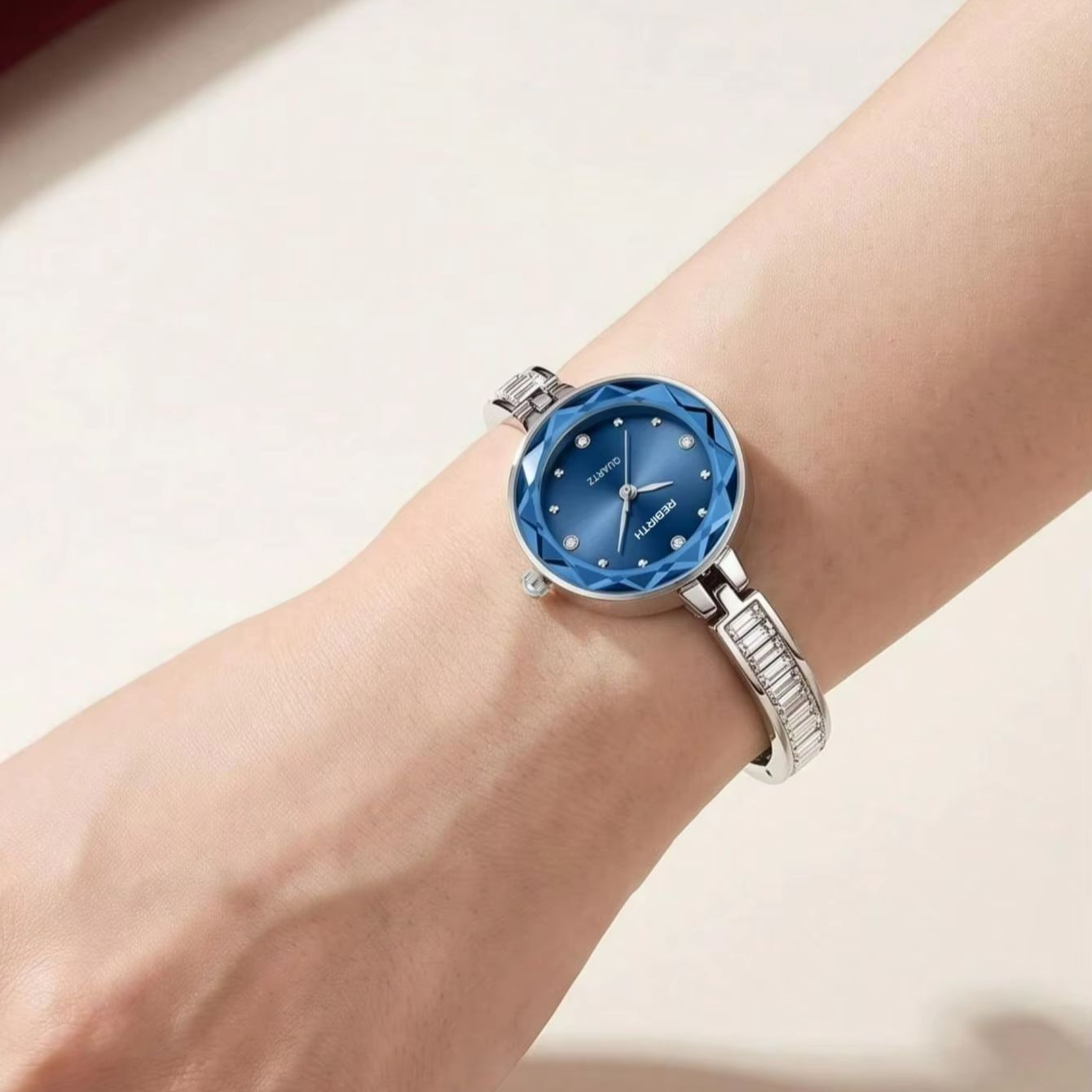 Light Luxury Cut Blue Glass Di - Quiet Luxury Watch review and price
